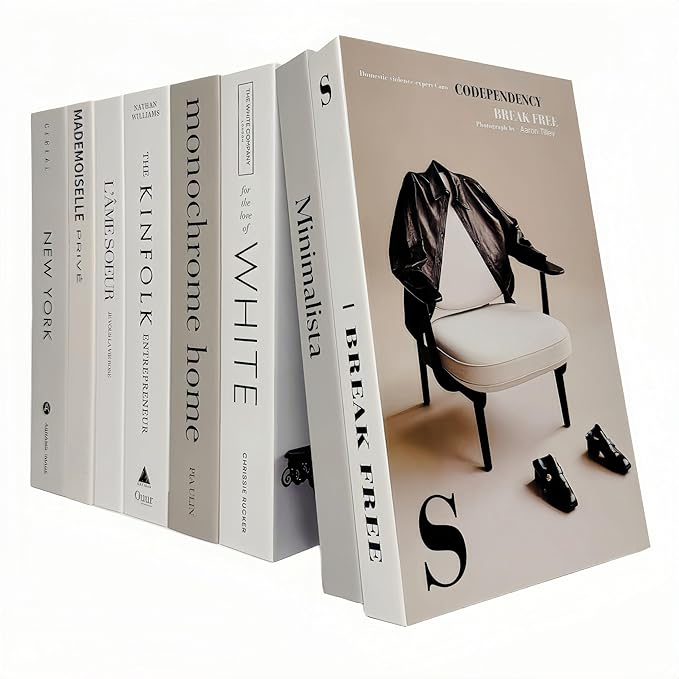 8 Pack Decorative Books, Ediactcyl Decoration Faux Books for Hardcover Home Decor | Fake Book Stacks Display for Bookshelf Room Decor (M26)