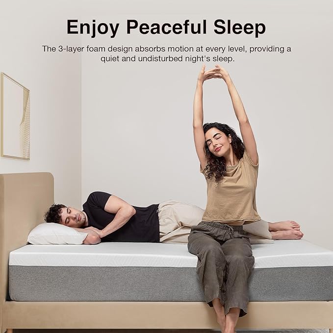 Novilla Queen Size Mattress, 12 Inch Gel Memory Foam Mattress for Cool Night & Pressure Relief, Medium Plush Feel with Motion Isolating, Bliss