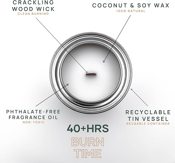 Wick & Star Vegan Non-Toxic, Wood Wick, Natural Coconut Soy Wax Aromatherapy Candle, Clean Burning (Arroz con Leche)