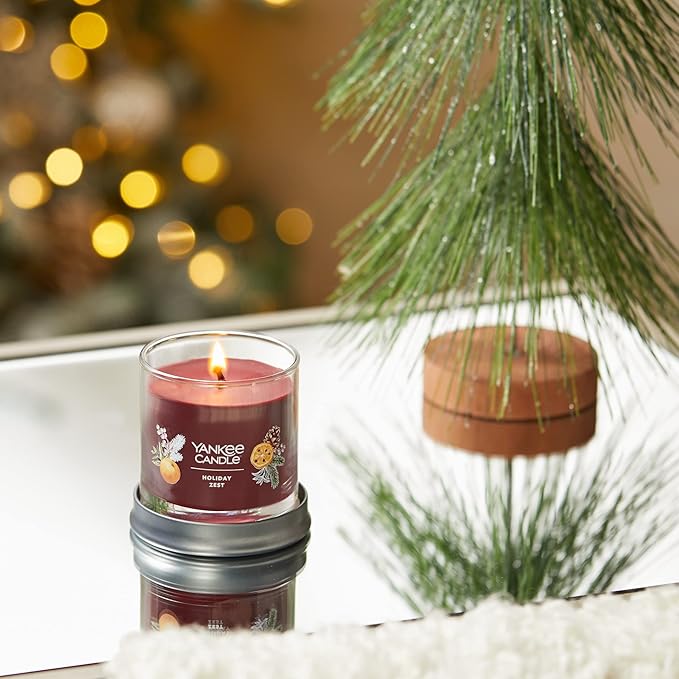 Yankee Candle Holiday Zest Scented, Signature 4.3oz Small Tumbler Single Wick Candle, Over 20 Hours of Burn Time, Christmas | Holiday Candle