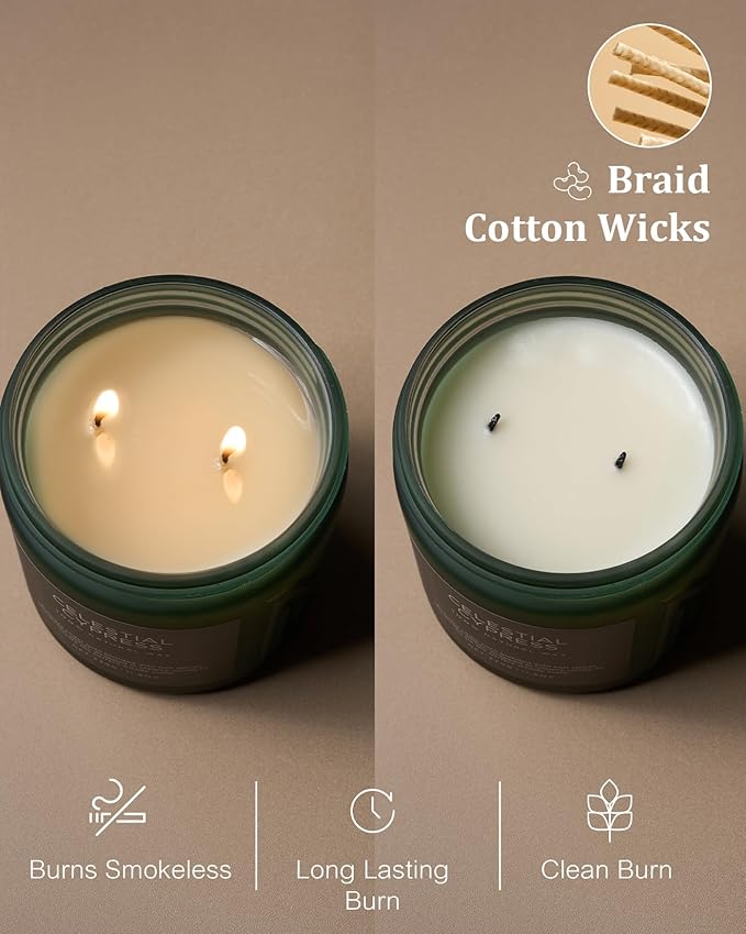 M&SENSE Celestial Cypress - Cedarwood Spice Scent Natural Soy Wax Highly Scented Candle, 11.6oz 2 Wick 70 Hours Long Lasting Candle Woody Scent Gifts for Dad