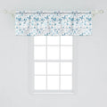 Lunarable Flower Window Valance Pack of 2, Snowflakes Flowers and Butterflies Christmas Snowy Wintertime Stylization, Rod Pocket Curtain Valances for Kitchen Bedroom, 54" X 18", White and Black