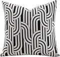 Premium Throw Pillow Covers 20x20 Inches - Art Arcmono Simply Wave Chenille Jacquard Embroidery Decorative Couch Pillow Covers for Living Room Bedroom Sofa Home Décor