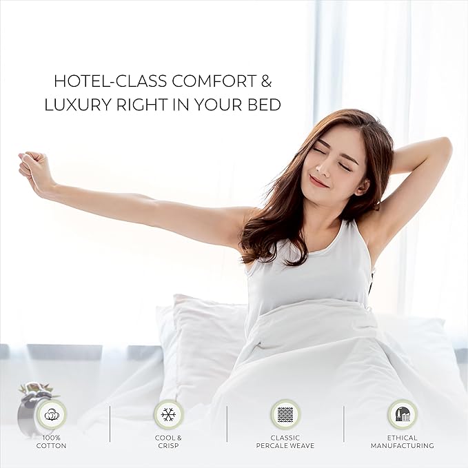 SUPREME ELEGANCE Hotel Luxury Bed Sheets, 400TC Twin Blush Sheet Set, 100% Cotton Bed Sheets, Back to School College Essentials, Skin Friendly Bedding Set with Deep Pocket, Percale Cooling Sheets