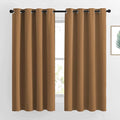 NICETOWN Gold Brown Curtains for Living Room, Grommet 50% Blackout Thermal Insulated Window Treatment Solid Sound Reducing Drapes for Bedroom/Nursery, Set of 2, W46 x L63, 2 Panels