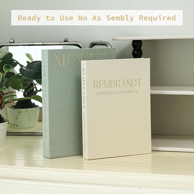 Set of 2 Decorative Books Box Modern Coffee Table Decorative Books for Home Decor Linen Faux Book for Home Table Decor Faux Decor Book Storage Box Bookshelf Decoration Boxes Desktop Storage Box