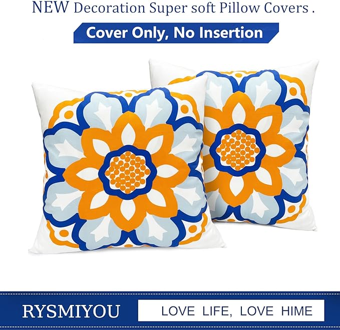 Decorative Throw Pillow Covers Set of 2 Dahlia Floral Pillow Covers 18x18 inch Super Soft Short Plush Square Throw Pillows,Farmhouse Outdoor Pillow Covers for Couch Sofa Bed Living Room