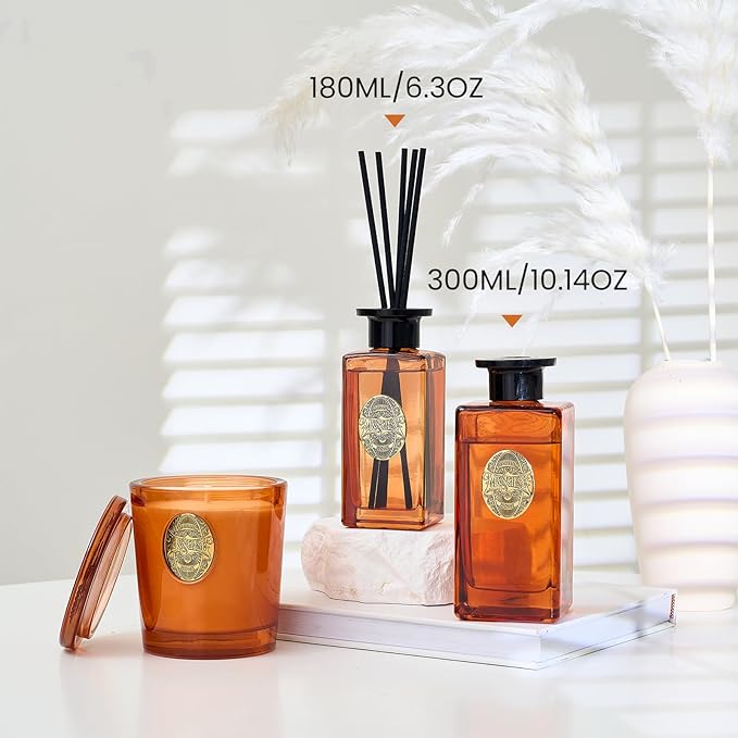 M&SENSE 6.3 oz Large Reed Diffuser Set | Magical Oriental Scent Oil Diffuser with Sticks | Hotel Collection Non-Toxic Essential Oil |for Bedroom Bathroom Living Room