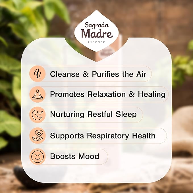 Sagrada Madre 8pcs Wildly Harvested Thick Palo Santo Incense Sticks (Myrrh), 9” Long - Eco Friendly, Non-Toxic, Aromatic Incense Sticks (1hr Burning Time) to Heal & Calm Your Body and Environment