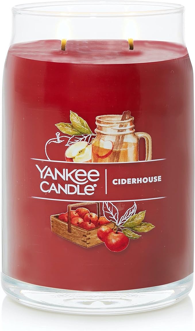 Yankee Candle Ciderhouse Scented, Signature 20oz Large Jar 2-Wick Candle, Over 60 Hours of Burn Time