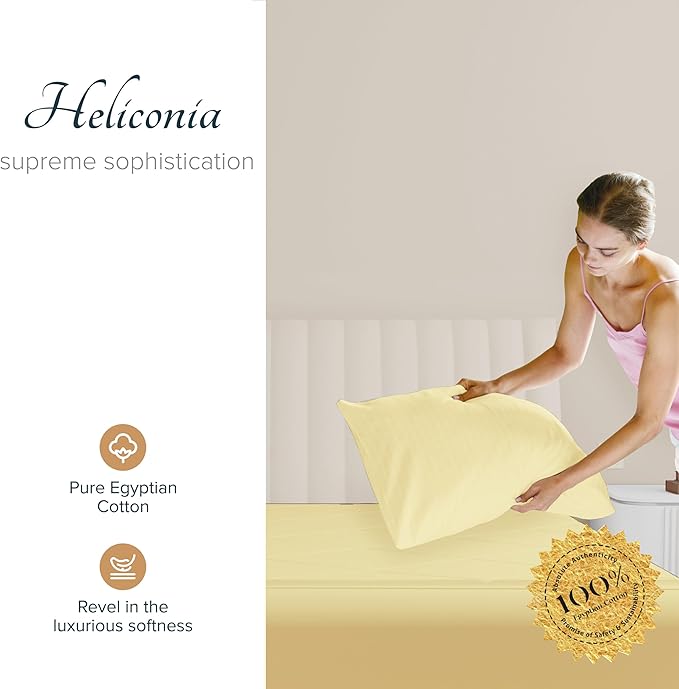 Carressa Linen 100% Egyptian Cotton Pillow Cases King Size Set of 2 - Luxury 1500 Thread Count Sateen Beige Pillow Covers, Soft & Breathable 5 Star Hotel-Quality Pillowcases, Fits King Pillows