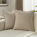 FUTEI Oatmeal Chenille Throw Pillow Covers 22x22 Inch Set of 2,Edges Double-Stitched Cushion Cases,Modern Home Decor for Couch Living Room
