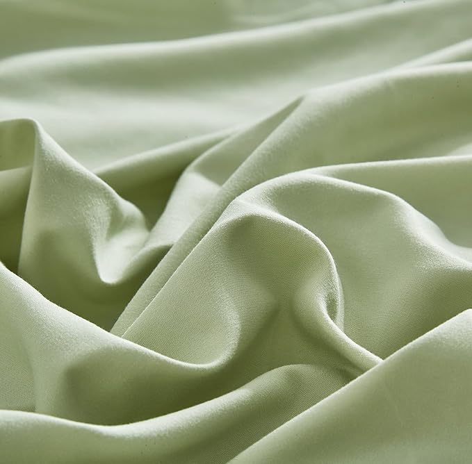 KAREVER Sage Green Comforter Set Full Bedding Set Lightweight Women Soft Durable Light Mint Green Blanket 3 PCs Men Full Size Sage Green Breathable Bed Comforter Set