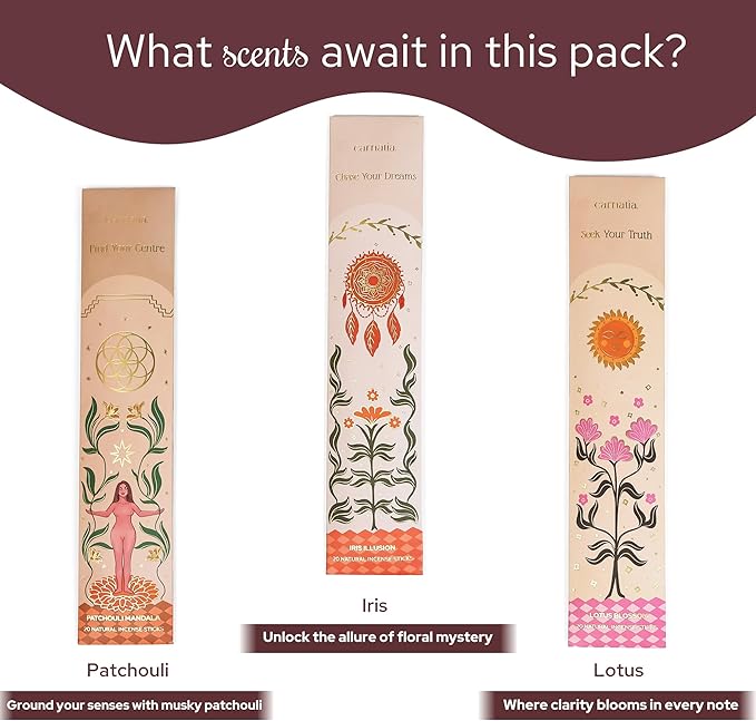 Carnatia Magic Within You Incense Sticks – Set of 6 Spiritual Scents for Manifestation, Inner Motivation & Calm | Natural, Slow-Burning Aromas for Meditation & Rituals!