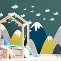 Ambiance Stickers Scandinavian Nordic Mountains Wall Decals, DIY Home Decor, Peel and Stick Removable Stickers, Waterproof and Self Adhesive Wall Art - H55 x L95 CM