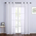 NICETOWN White Sheer Curtains for Bedroom Windows 84" Length with Width 37" Per Panel, Grommet Casual Voile Sheer with Light Filter Window Treatments for Nursery/Apartment/Living Room, Set of 2