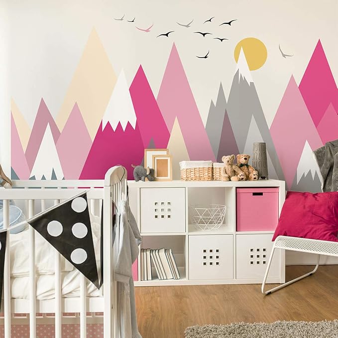 Children's Wall Sticker for Baby's Room Decoration - Giant Scandinavian Mountains Matika - H 80 x L 120 cm