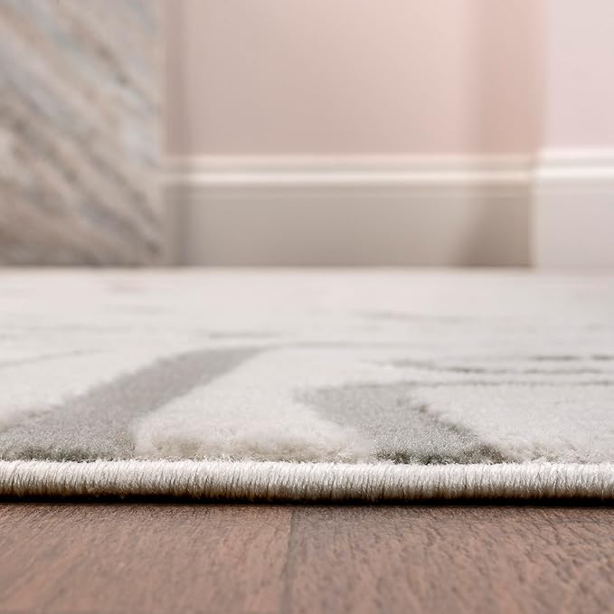 JONATHAN Y Graphic Lines High-Low Indoor Area Rug 5X8 White/Light Gray, Alcina Modern Scandinavian for Living Room, Bedroom, Kitchen, Easy-Cleaning, High Traffic, Pet-Friendly, Non-Shedding SND102C-5