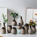 Rustic Ceramic Bud Vase Set of 11, Small Vases for Pampas Grass, Flowers, Modern Farmhouse for Home Decor, Vintage Decor, for Living Room, Dining Table & Shelves