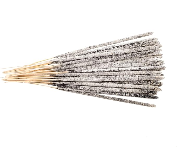 Authentic 100% White Copal Incense Sticks - Thick, Natural Mayan Resin for Spiritual Practices, Meditation, Yoga, Cleansing, Relaxation - Smooth Burning, Long Lasting, Handmade in Mexico - 40 Sticks