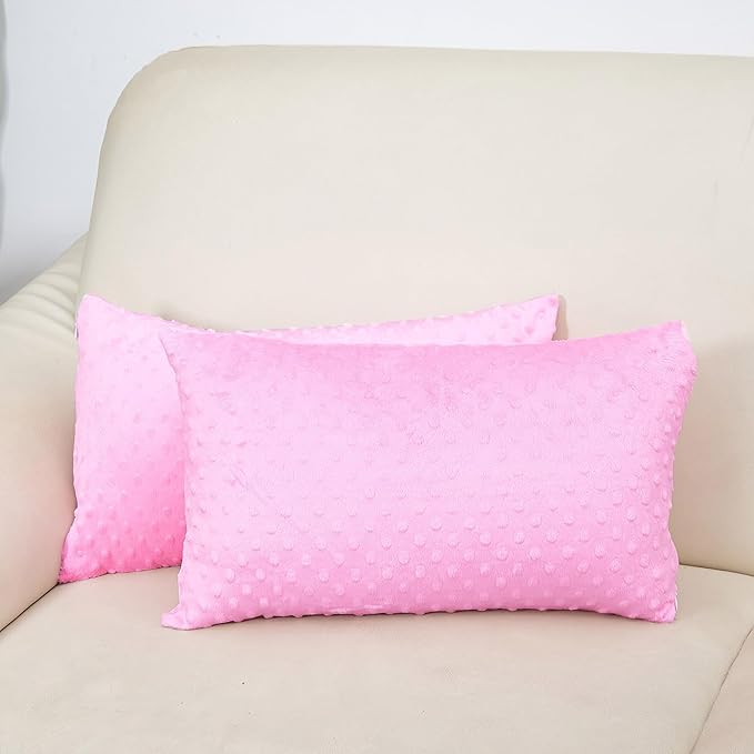 2 Packs Throw Pillow Covers, Neutral Decorative Couch Pillow Cover for Living Room Bed Sofa Rustic Farmhouse Boho Home Decor, Soft Plush Cushion Case Slipcover (Hot Pink, 12"x 20")