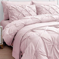 LANE LINEN Twin Comforter Set, 5 Piece Twin Size Bed in a Bag Sets, Pintuck Bedding Sets & Collections with Pink Comforter, Sheets, Pillowcases & Shams, Soft Twin Bedding Set - Sepia Rose