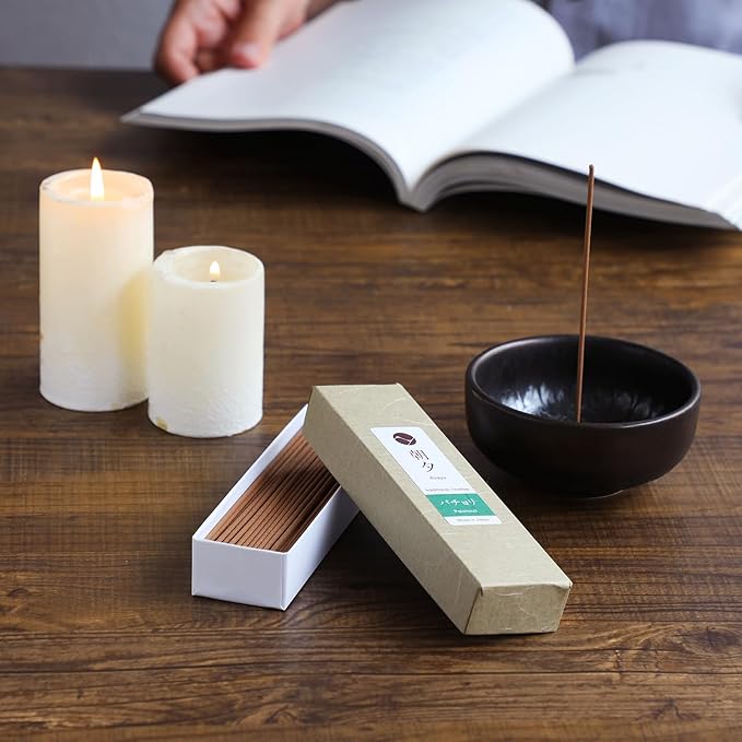 Asayu Japan Traditional Incense Sticks Patchouli Scent 20g (0.71oz) Sampler for Evening Meditation, Relax or Yoga, Made in Japan Quality