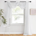 NICETOWN Scarf Curtain for Living Room - Elegant Solid Voile Sheer Valance Topper Long Window Treatment Scarf for Villa/Cottage (1 PC, Light Gray, W60 x L216)