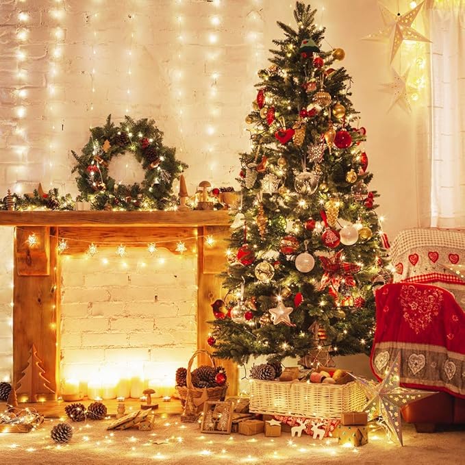165Ft Ultra Long 500 LEDs String Lights Plug in, with Switch/Timer, Waterproof Dimmable Copper String Lights for Home/Holiday Decor, 8 Modes Fairy Lights with Remote, Warm White UL Listed