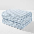 Exclusivo Mezcla Fleece Throw Blanket Extra Large, Super Soft and Warm Blankets for Couch, Sofa and Bed Waffle Textured, Cozy, Fuzzy and Lightweight (Mixed Slate Blue, 50x70 Inches)