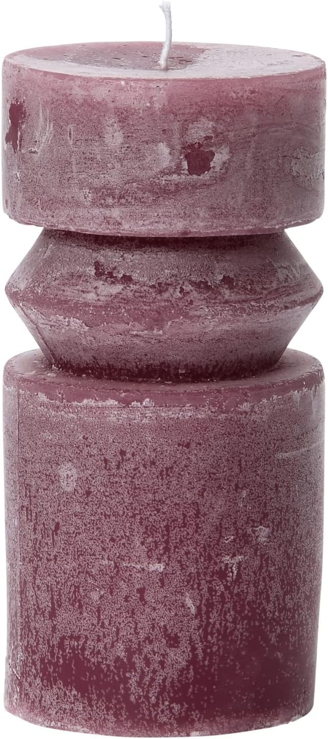 Creative Co-Op Unscented Totem Pillar, Pinot Candles, 3" L x 3" W x 6" H, Purple (Pack of 2)