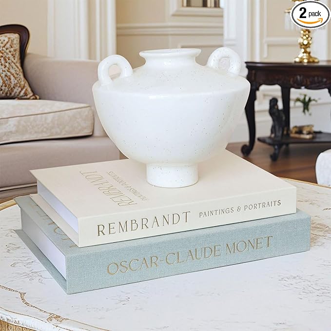 Set of 2 Decorative Books Box Modern Coffee Table Decorative Books for Home Decor Linen Faux Book for Home Table Decor Faux Decor Book Storage Box Bookshelf Decoration Boxes Desktop Storage Box