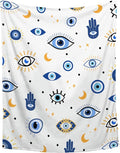 Evil Eye Throw Blanket,Plush & Comfy Magic Evil Eye Pattern Flannel Blanket,Evil Eye Gift for Women,Evil Eye Decor for Car Couch Bedroom All Seasons,90"x120"-Familys/King Size