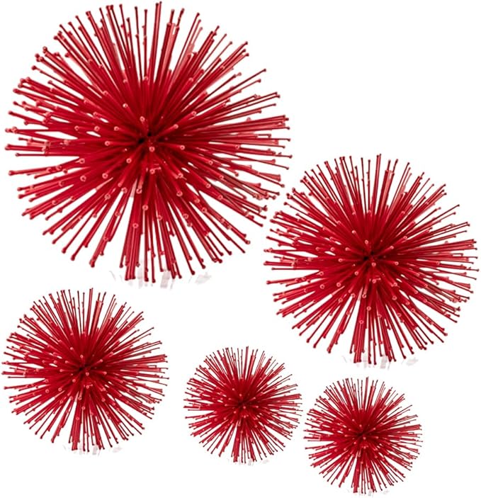 Modern Day Accents 5251 Erizo Spiked Medium Red Sphere, Coffee Table Room Decor, Red Decor, Table Decor, Shelf Decor, Modern Decor, Starburst Centerpiece, Spike Ball Decoration, Home, 8" D