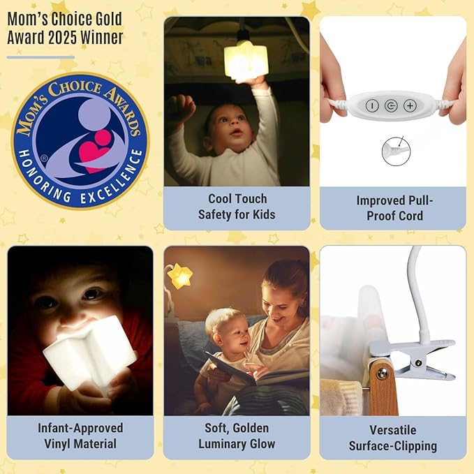 LED Clip On Star Light, Warm & Dimmable Desk Light, Reading Night lamp Newborn Essential for Bedside Bassinet, Nursery Decor, Ideal Baby Gift for Kids Visit The Store