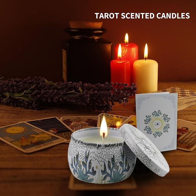 Tarot Scented Candles Gift Set, 6 Pack Soy Wax Candles for Home Aromatherapy, Long Lasting 200H, Natural Essential Oil Candles Gifts for Women, Ideal for Birthday, Thanksgiving, Christmas, Meditation