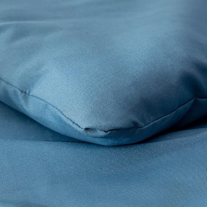 KAREVER Lake Blue Comforter Set Twin Solid Blue Bedding Quilt Set Boys Bright Blue Blanket Set for Kids Teens Lightweight Breathable Durable Women Bed Comforter Set
