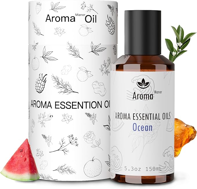 Aroma Diffuser Oil - Ocean - Aroma Fragrance Diffuser Oils, Aromatherapy Scents Neroli, Watermelon & Amber, Long-Lasting Air Fresheners, Enjoy Essential Oil Infused Atmosphere - 5.3 fl oz (150mL)