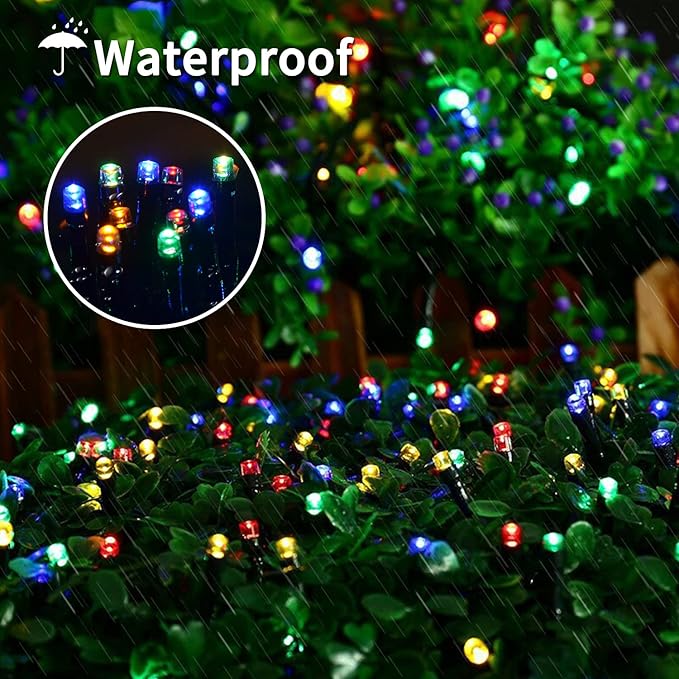 JMEXSUSS 8 Modes Christmas Tree Lights Multicolor, 250 LED Christmas Lights Indoor, 91.5ft Green Wire Waterproof Christmas Light Outdoor for Tree Party Garden Patio Christmas Decoration