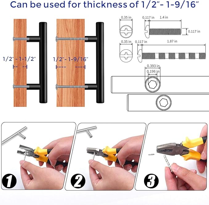 Ravinte 12 Pack | 5 Inch Cabinet Pulls Matte Black Stainless Steel Kitchen Drawer Pulls Cabinet Handles 5InchLength, 3Inch Hole Center