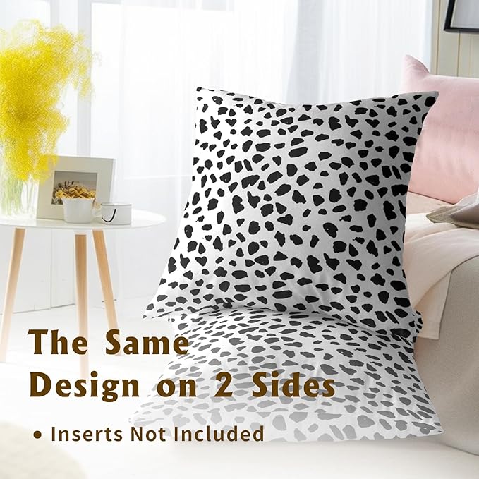Polka Dot Throw Pillow Covers - 2pcs Animal Print Pillow Covers 20x20 Inch Dalmatian Pillow Cover Polka Dots Decorative Throw Pillow Covers Dalmatian Spots Dog Dots Pillowcase Cushion Home Décor