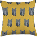 Cute Scandinavian Animals Designs Scandinavian Cat Boho Pattern Throw Pillow, 18x18, Multicolor