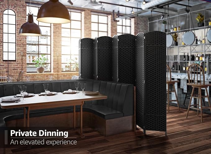 Sorbus 8 Panel Room Divider 6 ft. Tall - Privacy Screen, Extra Wide Double Hinged Panels, Mesh Hand-Woven Design, Partition Room Dividers and Folding Privacy Screens, Wall Divider for Room Separation