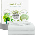 SUPREME ELEGANCE Full Size Bed Sheets Set - Natural 100% Cotton Percale Deep Pocket Full Size Sheets Set, OekoTex Made in Green Sustainable Cotton Bedding with Snug Fit, Crisp Comfy Feel, Soft Silver