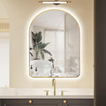 Niccy Arched LED Lighted Bathroom Mirror, 40x30 Inch Backlit Vanity Bathroom Mirror with Lights Brushed Gold Framed Wall Mounted Mirrors with 3 Color Shatterproof Arch Smart Fog Free Mirror
