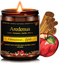 Fall Candles - Apple & Cinnamon Candle | Apple Scented Candles, Thankingsgiving Candle for Autumn, 7 OZ Soy Candles for Home Scented - Fall Gifts for Women Men