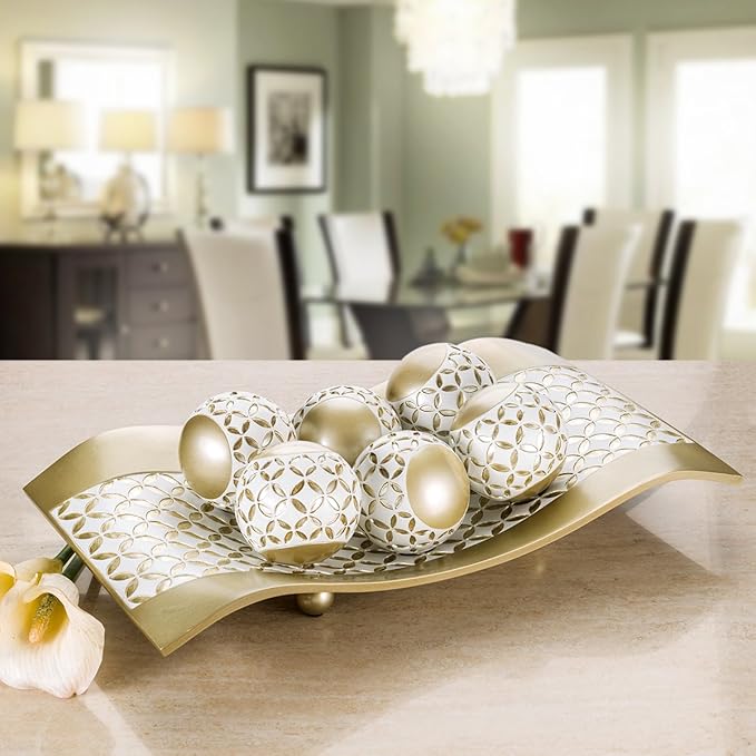 Creative Scents Schonwerk Diamond Lattice Decorative Table Decorations, Centerpieces for Dining/Living Room Table Decor Dish - Coffee Table Decor Best Wedding/Birthday Gift