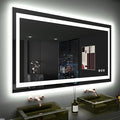 LOAAO 48"X28" LED Bathroom Mirror with Lights, Anti-Fog, Dimmable, Backlit + Front Lit, Lighted Bathroom Vanity Mirror for Wall, Memory Function, Tempered Glass, ETL Listed