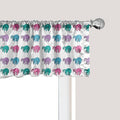 Ambesonne Funny Sloth Window Valance Pack of 2, Colorful Art Repeating Lazy Animal on Plain Backdrop, Rod Pocket Curtain Valances for Kitchen Bedroom, 54" X 12", Dark Seafoam Pink