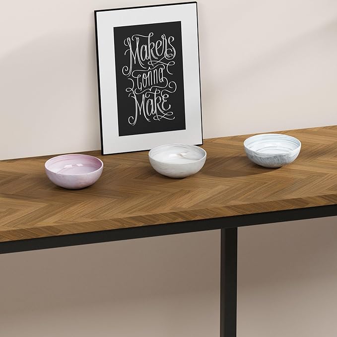 Marble-patterned Ceramic Candy Dish Small Candy Bowl for Office Desk Modern Home Decor Decorative Bowl, Brown